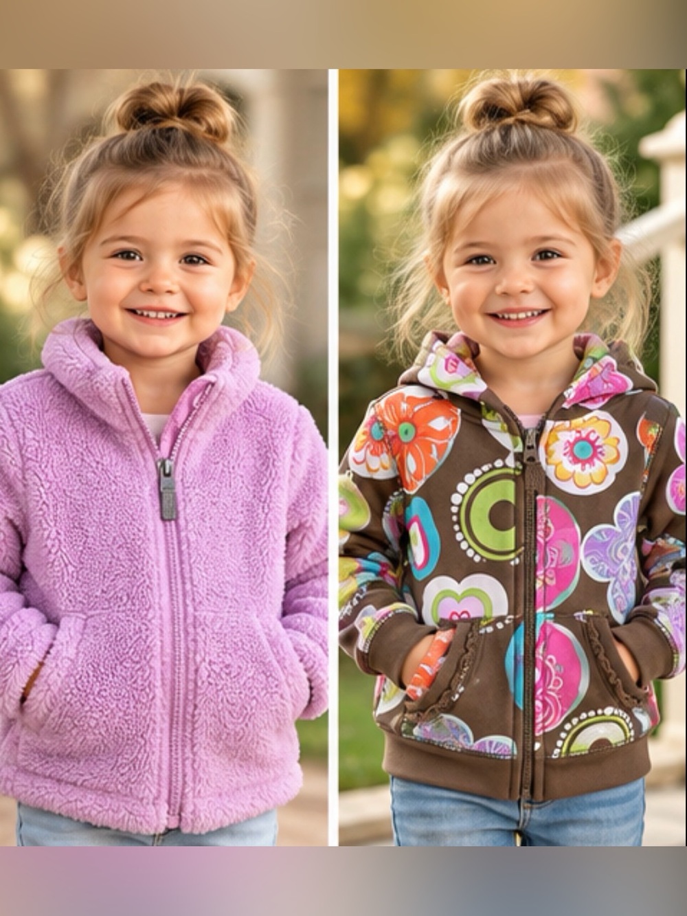 Girls 3T Jacket Bundle GERRY Fleece & Children’s Place Floral Hooded Jacket fall